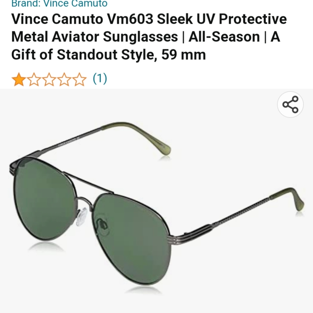 VM603 MEN Vince Camuto Metal Aviator Sunglasses